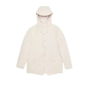 Rains Jacket W3 Dune Beige Water Resistant Hooded Rain Coat Unisex Medium